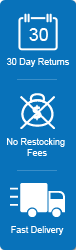 30 day returns, no restocking fees