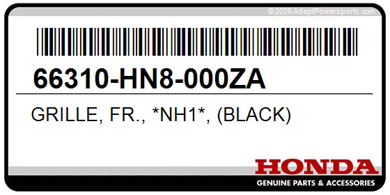 Honda 66310-HN8-000ZA Grille, Fr., *Nh1*, (Black)