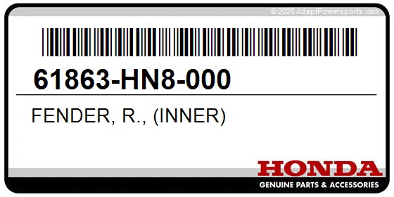 Honda 61863-HN8-000 Fender, R., (Inner)
