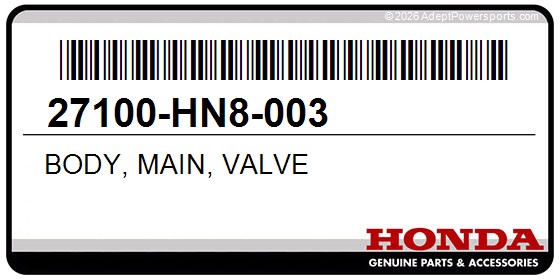 Honda 27100-HN8-003 Body, Main, Valve