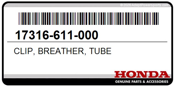 Honda 17316-611-000 Clip, Breather, Tube