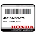 Honda 46513-MBN-670 Shaft, Brake, Pivot