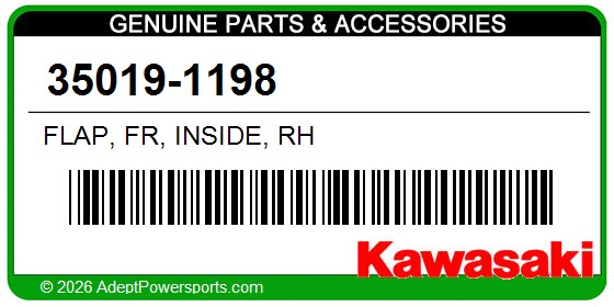 Kawasaki 35019-1198 Flap, Fr, Inside, Rh