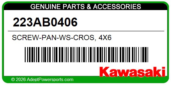 Kawasaki 223AB0406 Screw-Pan-Ws-Cros, 4X6