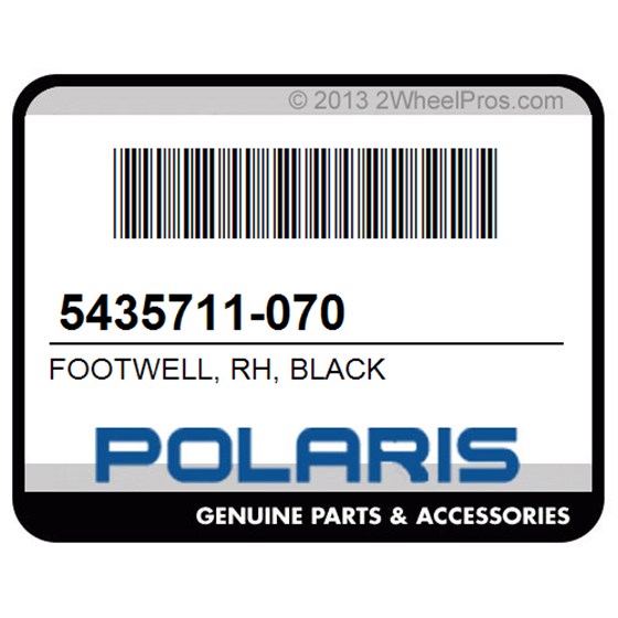 Polaris 5435711-070 Footwell, Rh, Black