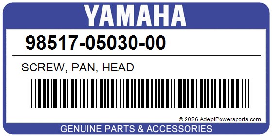 Yamaha 98517-05030-00 Screw, Pan, Head