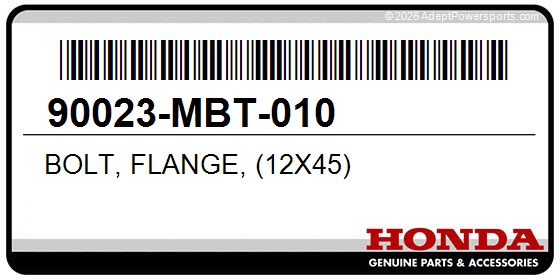 Honda 90023-MBT-010 Bolt, Flange, (12X45)