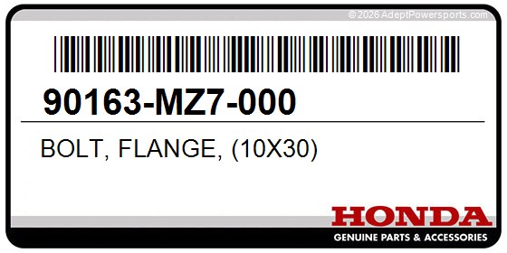 Honda 90163-MZ7-000 Bolt, Flange, (10X30)