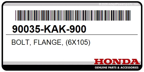 Honda 90035-KAK-900 Bolt, Flange, (6X105)
