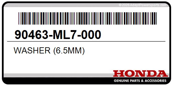 Honda 90463-ML7-000 Washer (6.5Mm)