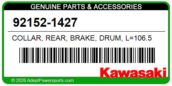 Kawasaki 92152-1427 Collar, Rear, Brake, Drum, L=106.5