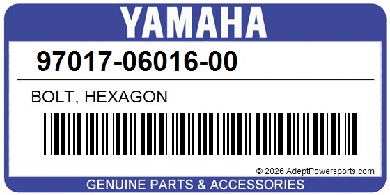 Yamaha 97017-06016-00 Bolt, Hexagon