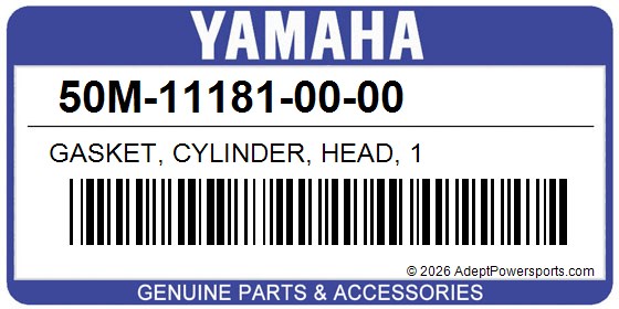 Yamaha 50M-11181-00-00 Gasket, Cylinder, Head, 1