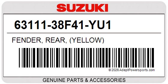 Suzuki 63111-38F41-YU1 Fender, Rear, (Yellow)
