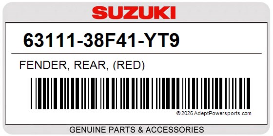 Suzuki 63111-38F41-YT9 Fender, Rear, (Red)