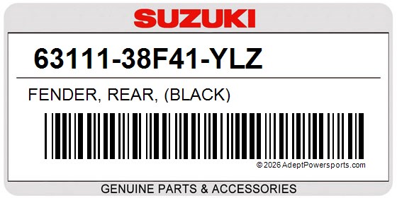 Suzuki 63111-38F41-YLZ Fender, Rear, (Black)