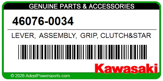 Kawasaki 46076-0034 Lever, Assembly, Grip, Clutch&Starter