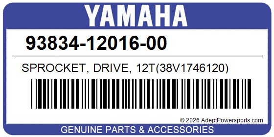 Yamaha 93834-12016-00 Sprocket, Drive, 12T(38V1746120)