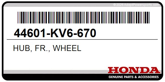 Honda 44601-KV6-670 Hub, Fr., Wheel