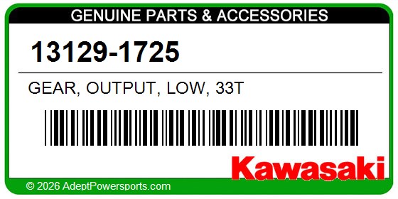 Kawasaki 13129-1725 Gear, Output, Low, 33T
