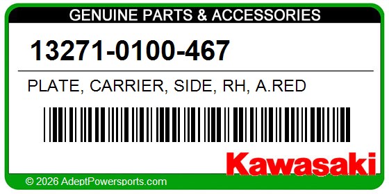 Kawasaki 13271-0100-467 Plate, Carrier, Side, Rh, A.Red