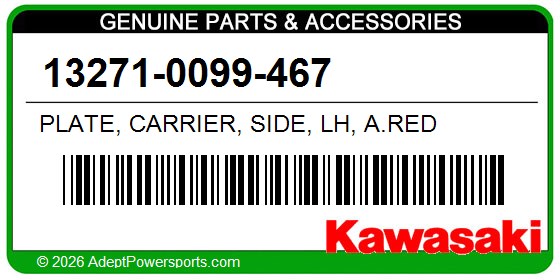Kawasaki 13271-0099-467 Plate, Carrier, Side, Lh, A.Red