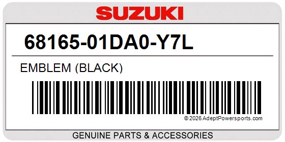 Suzuki 68165-01DA0-Y7L Emblem (Black)