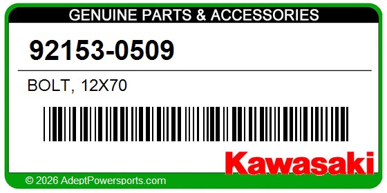 Kawasaki 92153-0509 Bolt, 12X70