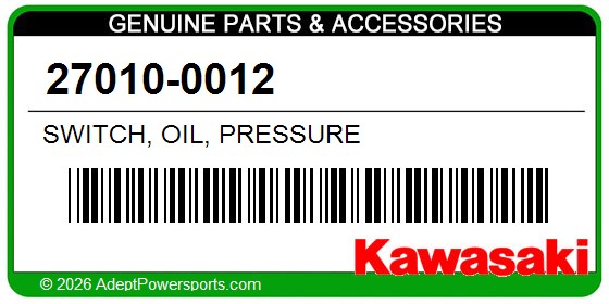 Kawasaki 27010-0012 Switch, Oil, Pressure