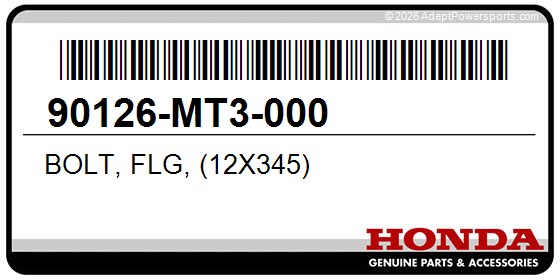 Honda 90126-MT3-000 Bolt, Flg, (12X345)