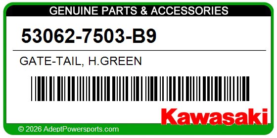 Kawasaki 53062-7503-B9 Gate-Tail, H.Green