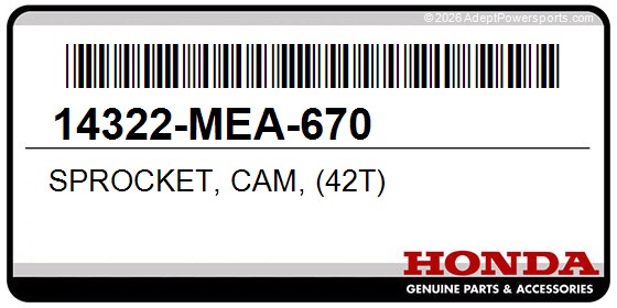 Honda 14322-MEA-670 Sprocket, Cam, (42T)