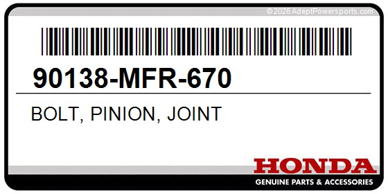 Honda 90138-MFR-670 Bolt, Pinion, Joint