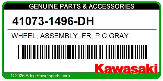 Kawasaki 41073-1496-DH Wheel, Assembly, Fr, P.C.Gray