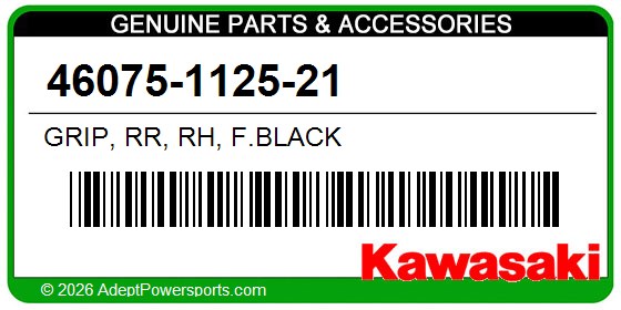 Kawasaki 46075-1125-21 Grip, Rr, Rh, F.Black