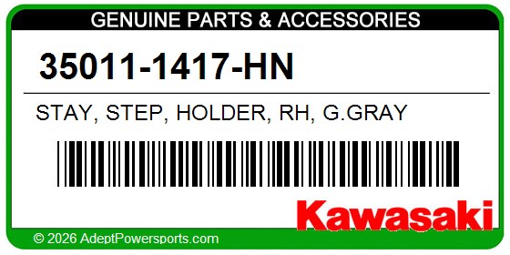 Kawasaki 35011-1417-HN Stay, Step, Holder, Rh, G.Gray