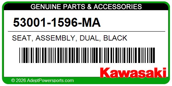Kawasaki 53001-1596-MA Seat, Assembly, Dual, Black