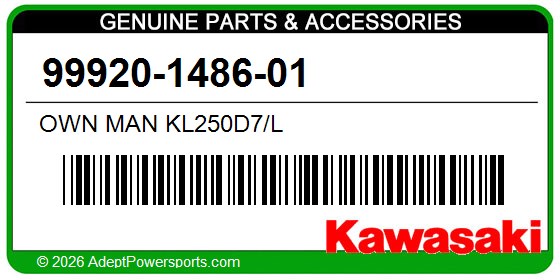 Kawasaki 99920-1486-01 Own Man Kl250d7/L