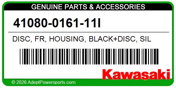 Kawasaki 41080-0161-11I Disc, Fr, Housing, Black+Disc, Sil