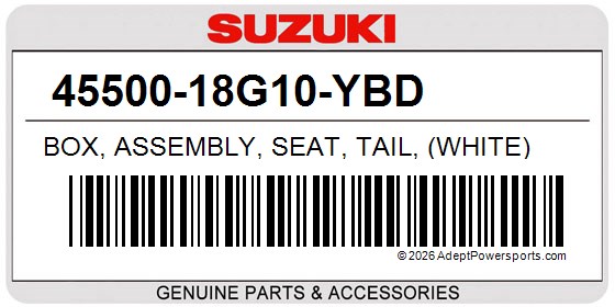 Suzuki 45500-18G10-YBD Box, Assembly, Seat, Tail, (White)