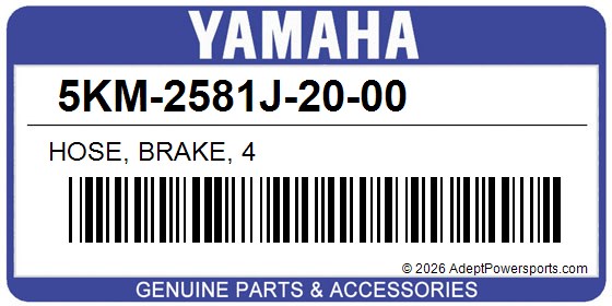 Yamaha 5KM-2581J-20-00 Hose, Brake, 4