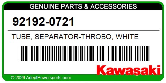 Kawasaki 92192-0721 Tube, Separator-Throbo, White
