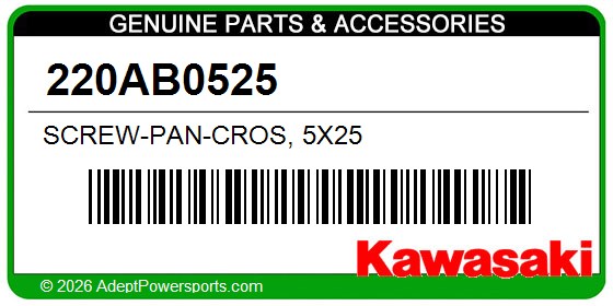Kawasaki 220AB0525 Screw-Pan-Cros, 5X25