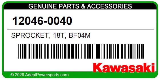 Kawasaki 12046-0040 - Sprocket, 18T, Bf04m - Adept Powersports