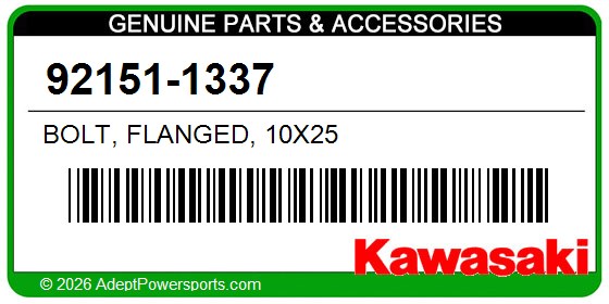 Kawasaki 92151-1337 Bolt, Flanged, 10X25