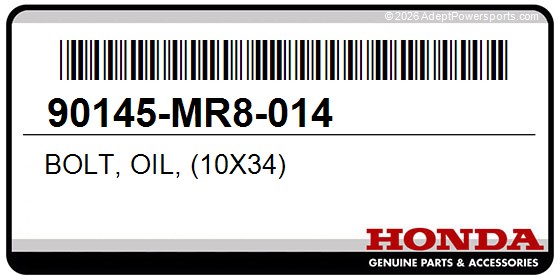 Honda 90145-MR8-014 Bolt, Oil, (10X34)