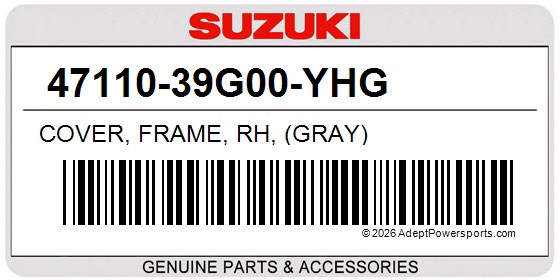 Suzuki 47110-39G00-YHG Cover, Frame, Rh, (Gray)