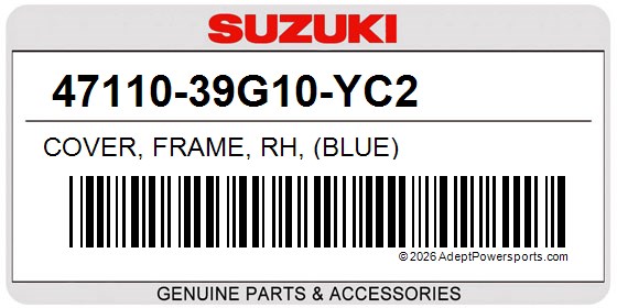 Suzuki 47110-39G10-YC2 Cover, Frame, Rh, (Blue)