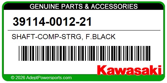 Kawasaki 39114-0012-21 Shaft-Comp-Strg, F.Black