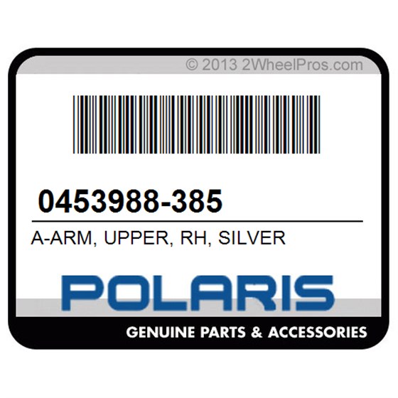 Polaris 0453988-385 A-Arm, Upper, Rh, Silver